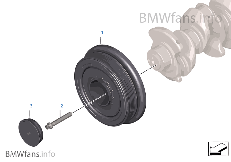 Belt DriveVibration Damper BMW 3' E91 LCI 320d N47 Europe