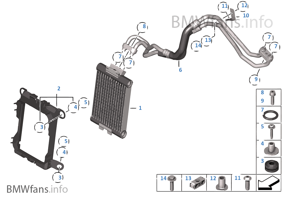 Engine oil cooler/oil cooler line BMW 3' F30 335i N55 Europe