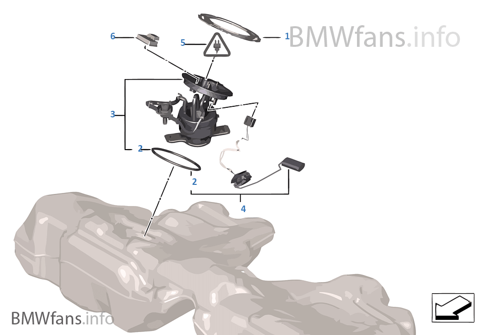Fuel pump and fuel level sensor BMW 5' F10 520d N47N Europe
