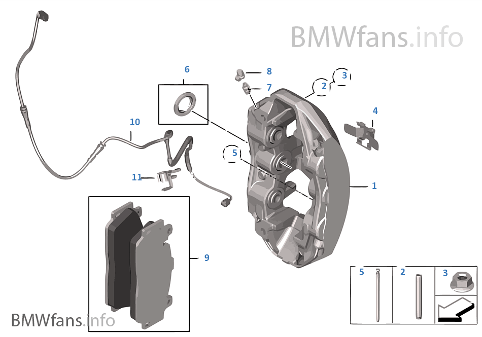 Front brake pad wear sensor BMW 5' F10 M5 S63N USA