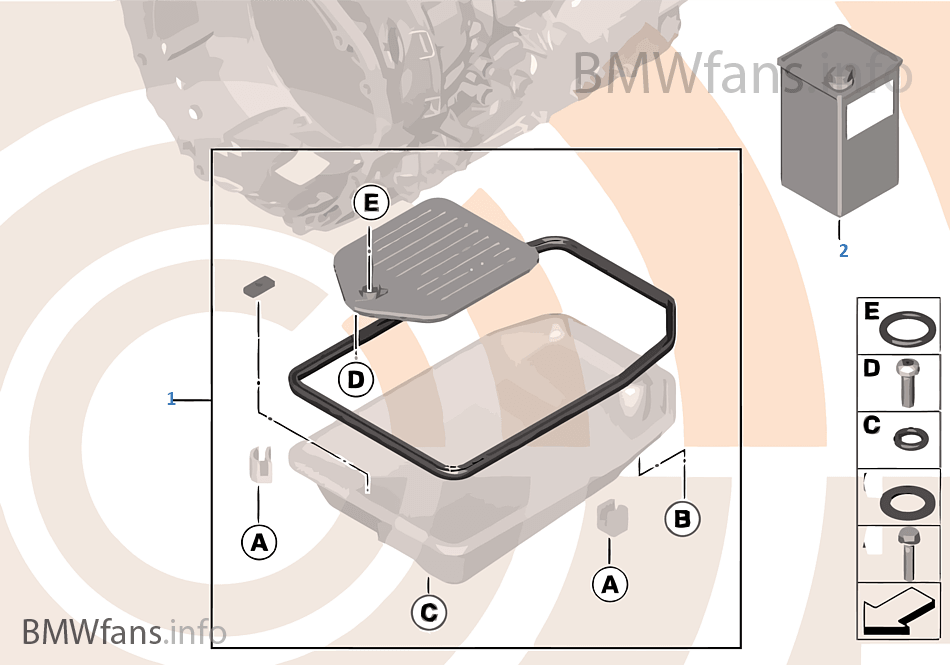 Fluidchange kit, autom. transmission BMW 7' E38 728i M52 Europe