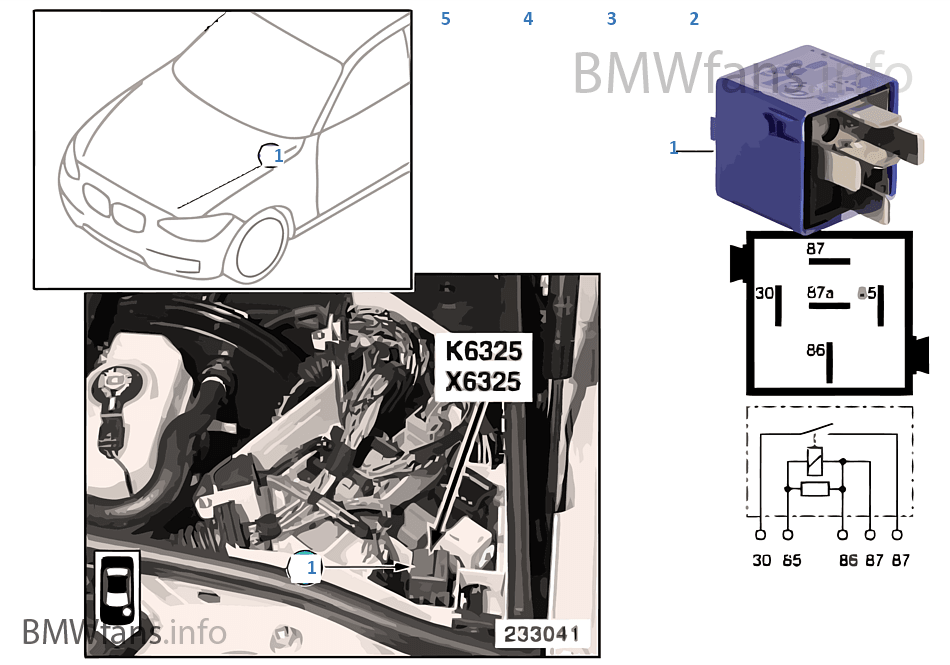 Relay for backup light K6325 BMW 3' E46 325Ci M54 Europe