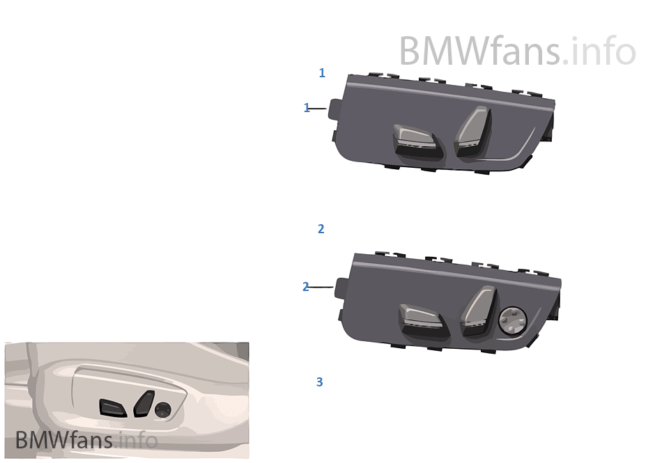 Seat adjustment switch, driver BMW X5 F15 X5 25dX N47S1 Europe