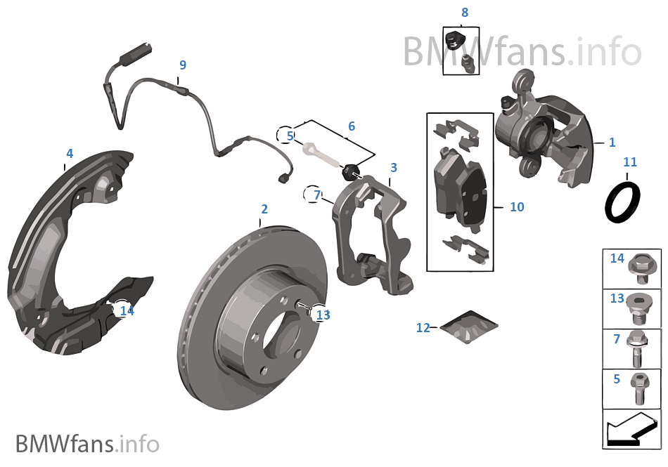 Front brake pad wear sensor BMW 1' E87 LCI 116i 1.6 N45N Europe