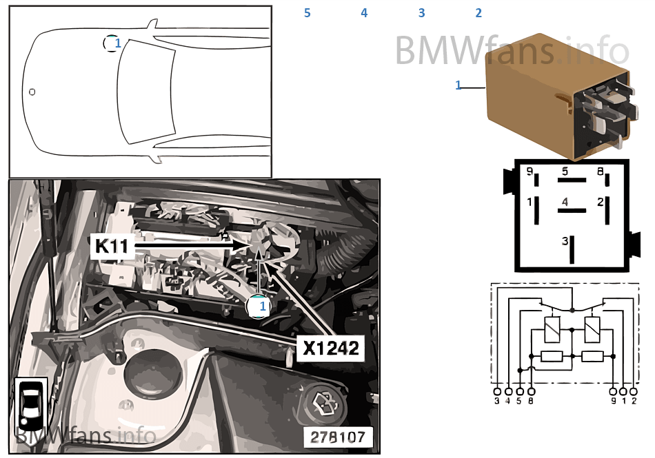 Relay for windshield wiper K11 BMW X5 E53 X5 3.0d M57N Europe