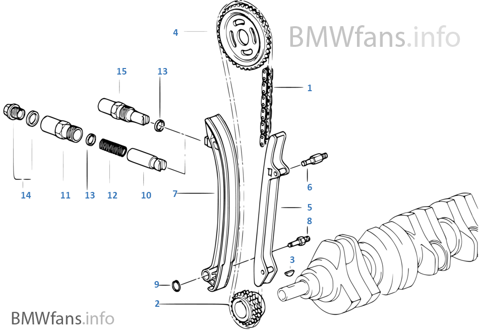 Timing — Timing Chain Lower P BMW 3' E36 320i M50 Europe