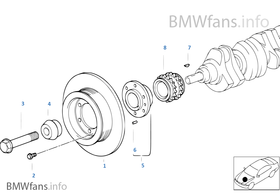 Belt DriveVibration Damper BMW 3' E46 328i M52 Mexico