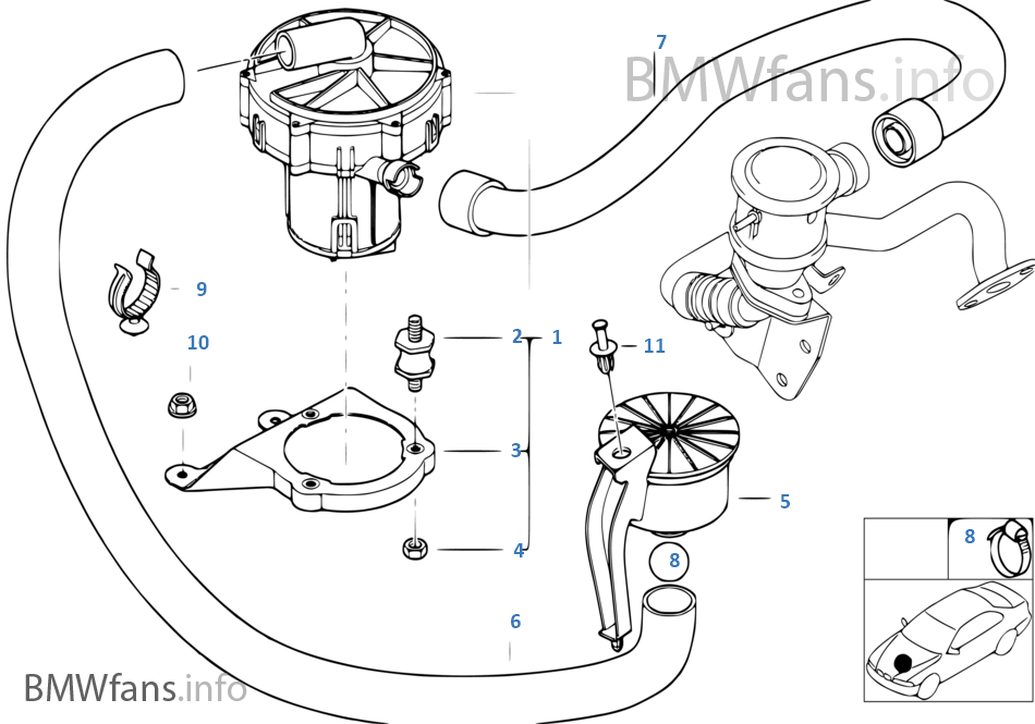 Emission controlair pump bmw e46