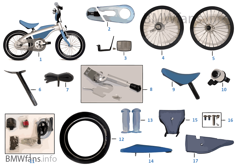 BMW replac. parts — Kid's bike blue BMW Accessories Catalog