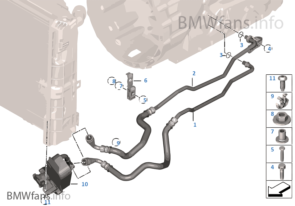 Oilcooler pipe/heat exchanger BMW 3' E92 335i N54 Europe