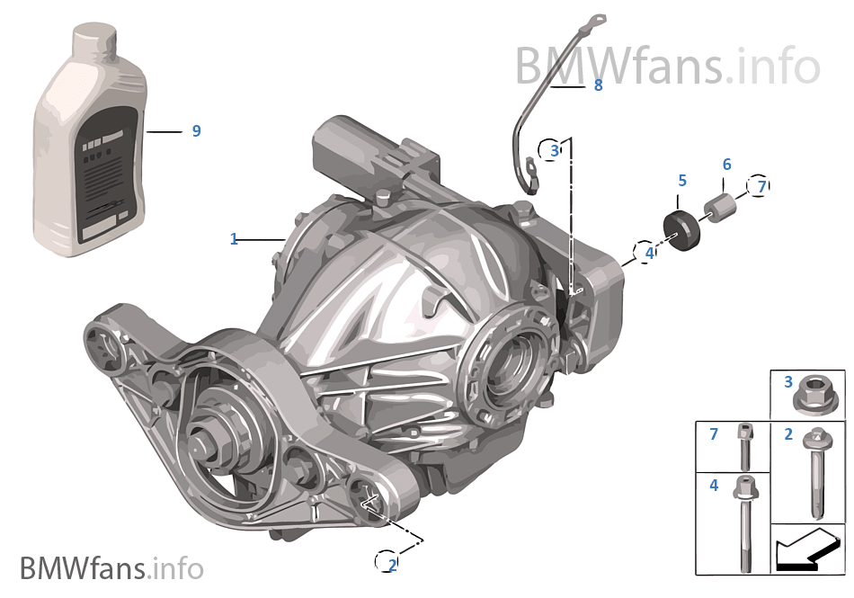 Rear differential / mounted parts BMW 3' F80 M3 M3 S55 USA