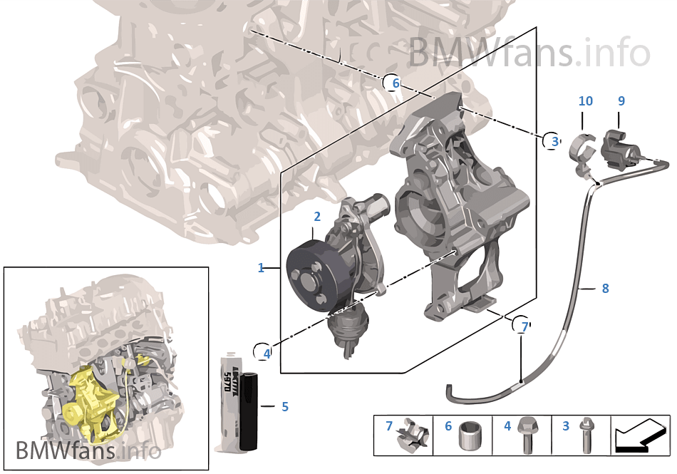 Cooling system-coolant pump | BMW 3' F30 LCI 330i B48 Europe