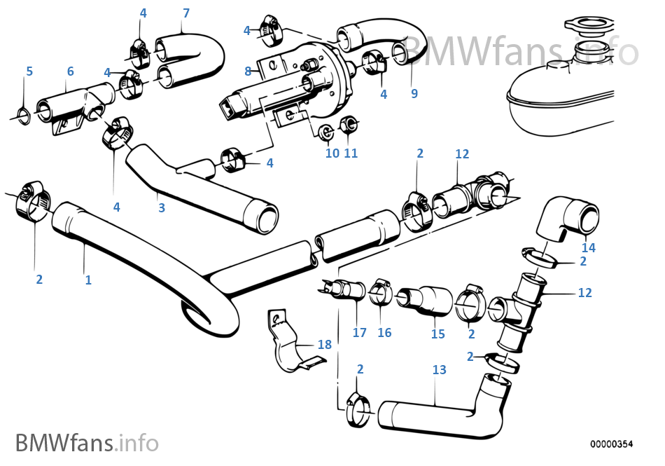 Cooling System Water Hoses | BMW 5' E28 M535i M30 Europe