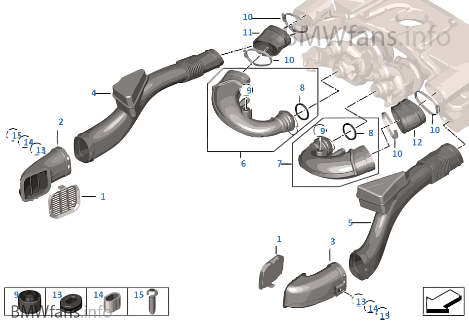 Air duct BMW 7' G11 750iX N63R Europe
