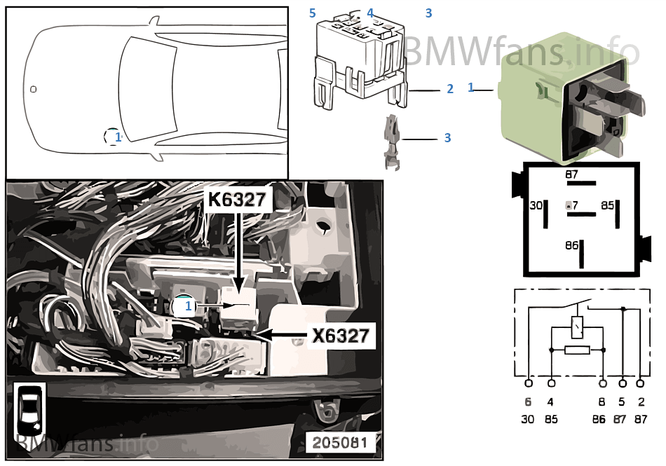 Relay for injectors K6327 BMW X5 E53 X5 3.0i M54 Europe