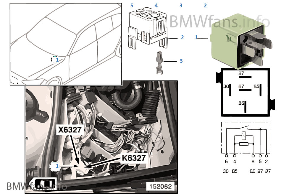 Relay for injectors K6327 BMW 3' E46 M3 CSL S54 Europe
