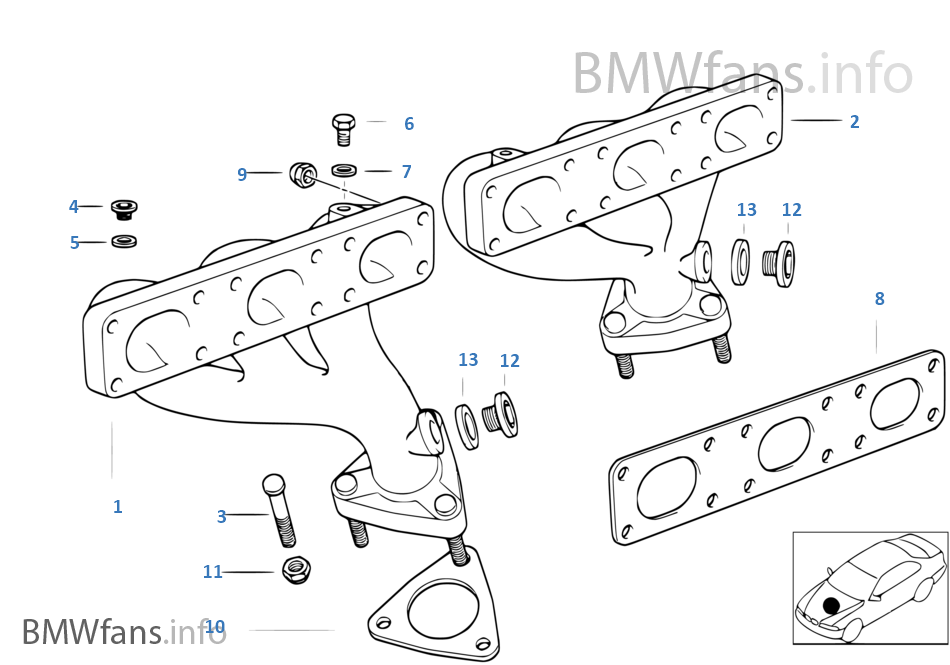 Exhaust manifold BMW 3' E36 320i M52 Europe