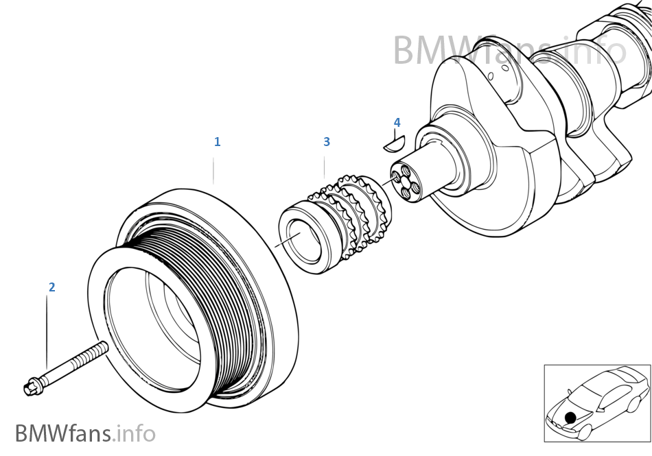 Belt DriveVibration Damper BMW 7' E38 740d M67 Europe