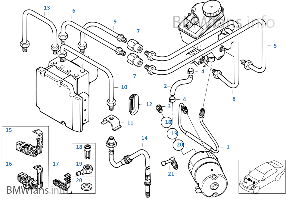 Bremsleitung vorne DSC BMW 3' E46 328i M52 Europa