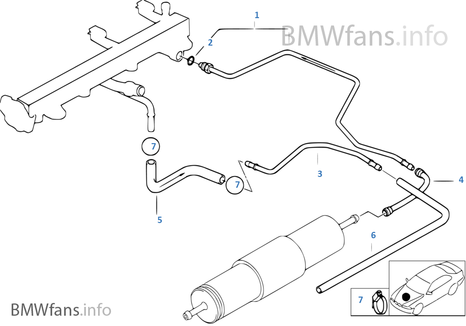 Kraftstoffleitung BMW 3' E46 318i M43 Europa