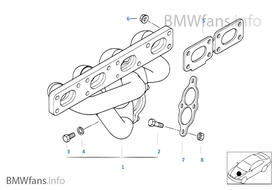 Exhaust manifold BMW 3' E36 318ti M44 USA