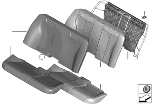 Seat, rear, uphlstry/cover, load-through | BMW 3' F30 335i N55 USA
