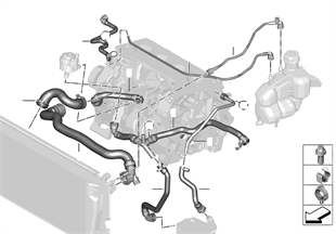 Cooling system coolant hoses | BMW X1 F48 X1 18i B38 Indonesia