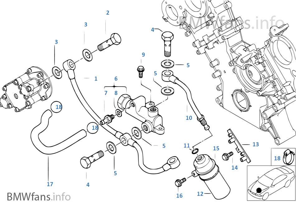 Vanos cylinder head mounting parts | BMW 5' E39 M5 S62 USA