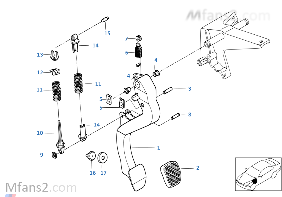 E36 Clutch Pedal Assembly Diagram at Alice Albert blog