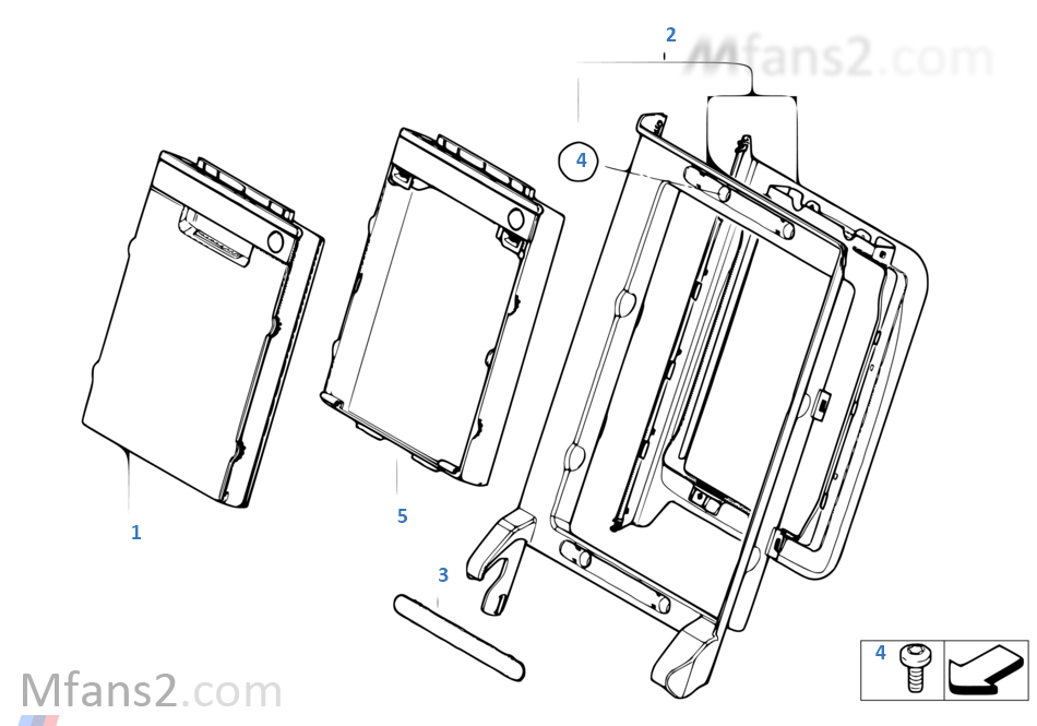 Rear seat ski bag BMW 3' E90 M3 S65 Europe