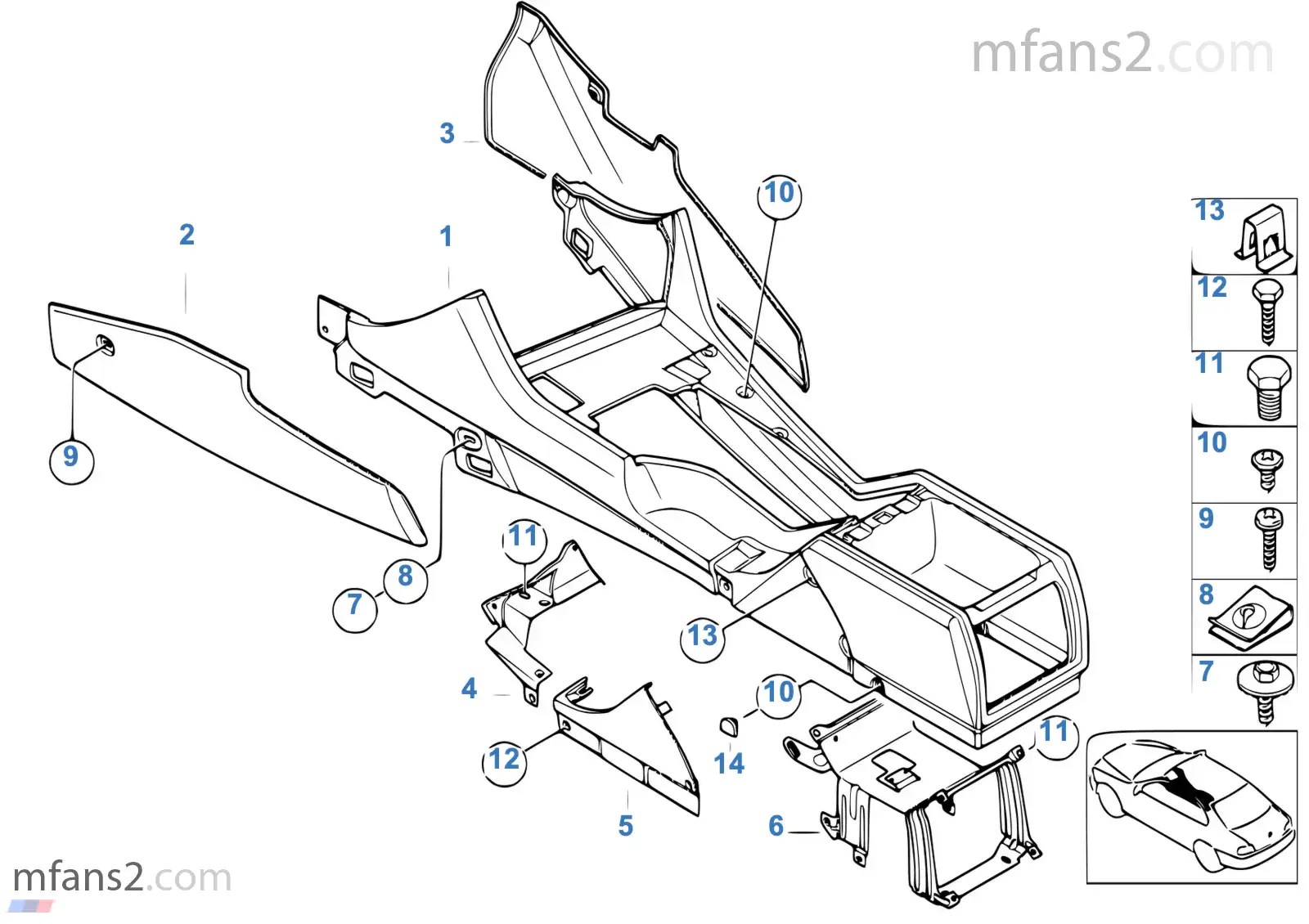 Center console | BMW 5' E39 M5 S62 Europe