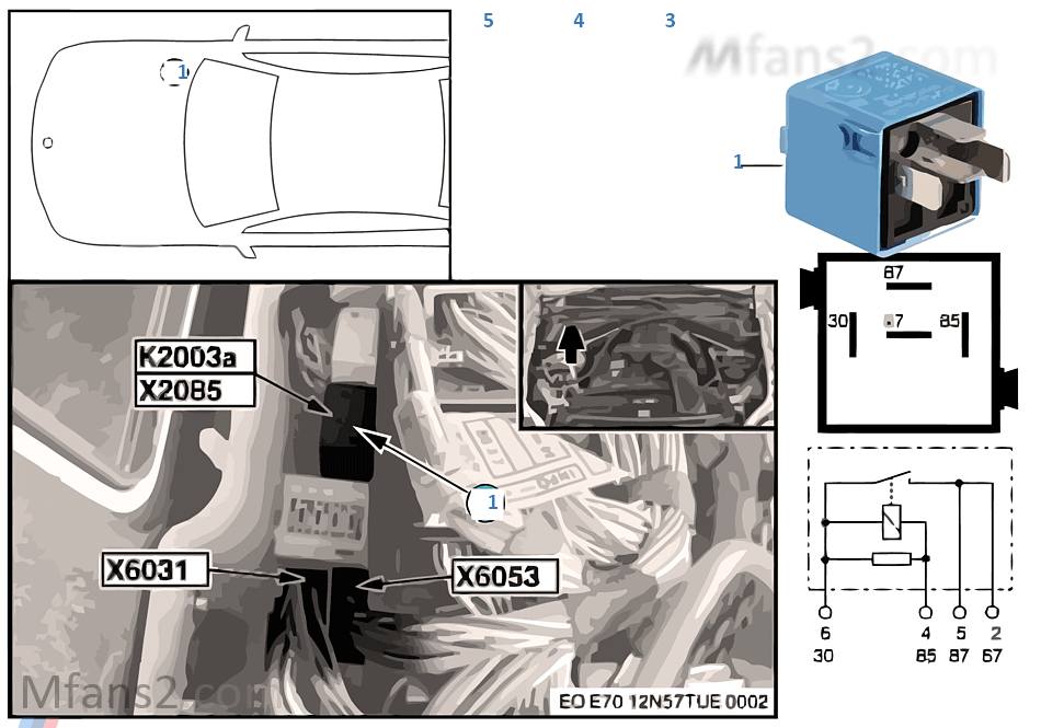 Relais DDE K2003a BMW X5 E70 LCI X5 M50dX N57X l'Europe