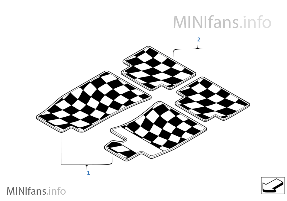 Sport John Cooper Works floor mats Mini MINI R53 Cooper S W11 Europe