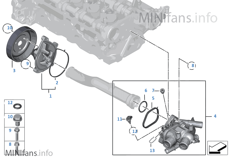 Waterpump Thermostat Mini MINI R56 LCI Cooper S N18 Europe
