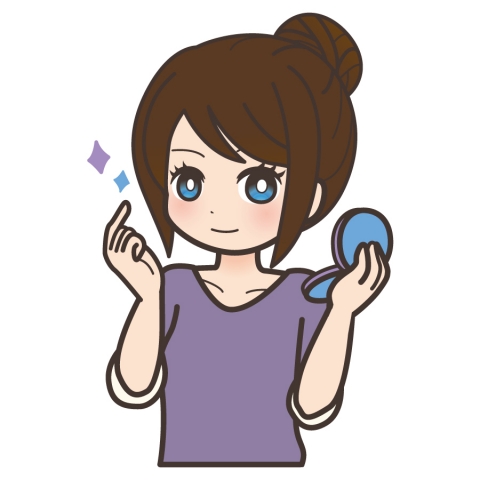 カラコンのイラスト | 無料のフリー素材 イラストエイト カラーコンタクトを装着して瞳の色がブルーになった女性のイラスト - 無料イラストのImt 商用Ok、加工Ok
