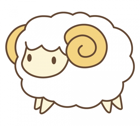 羊,ひつじ,牧場,のイラスト(105_0363) | クリエーターズスクウェア ひつじ横のイラスト - 無料イラストのImt 商用Ok、加工Ok