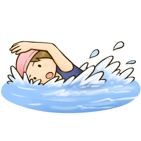 泳ぐ」イラスト無料 クロールで泳ぐ女の子のイラスト - 無料イラストのImt 商用Ok、加工Ok