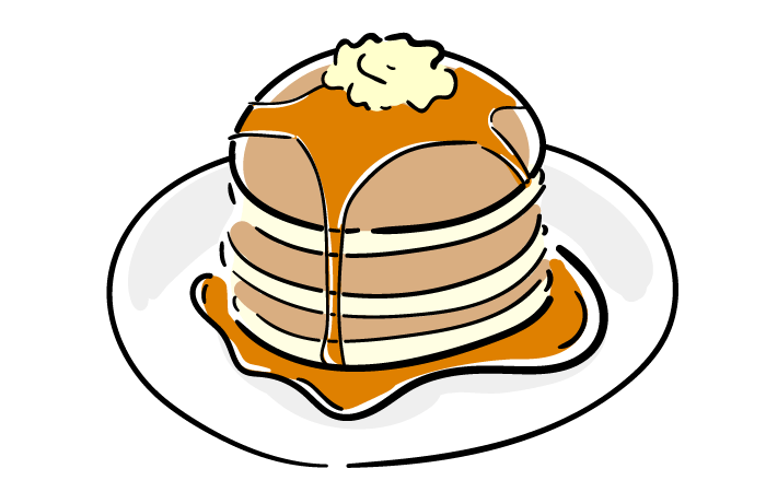 おしゃれに食べ物のイラスト描きます ○メニュー、フリーペーパー、名刺、ブログに！ | イラスト作成 | ココナラ パンケーキのフリーイラスト素材 | おしゃれでかわいいフリーイラスト素材 イラストナビ