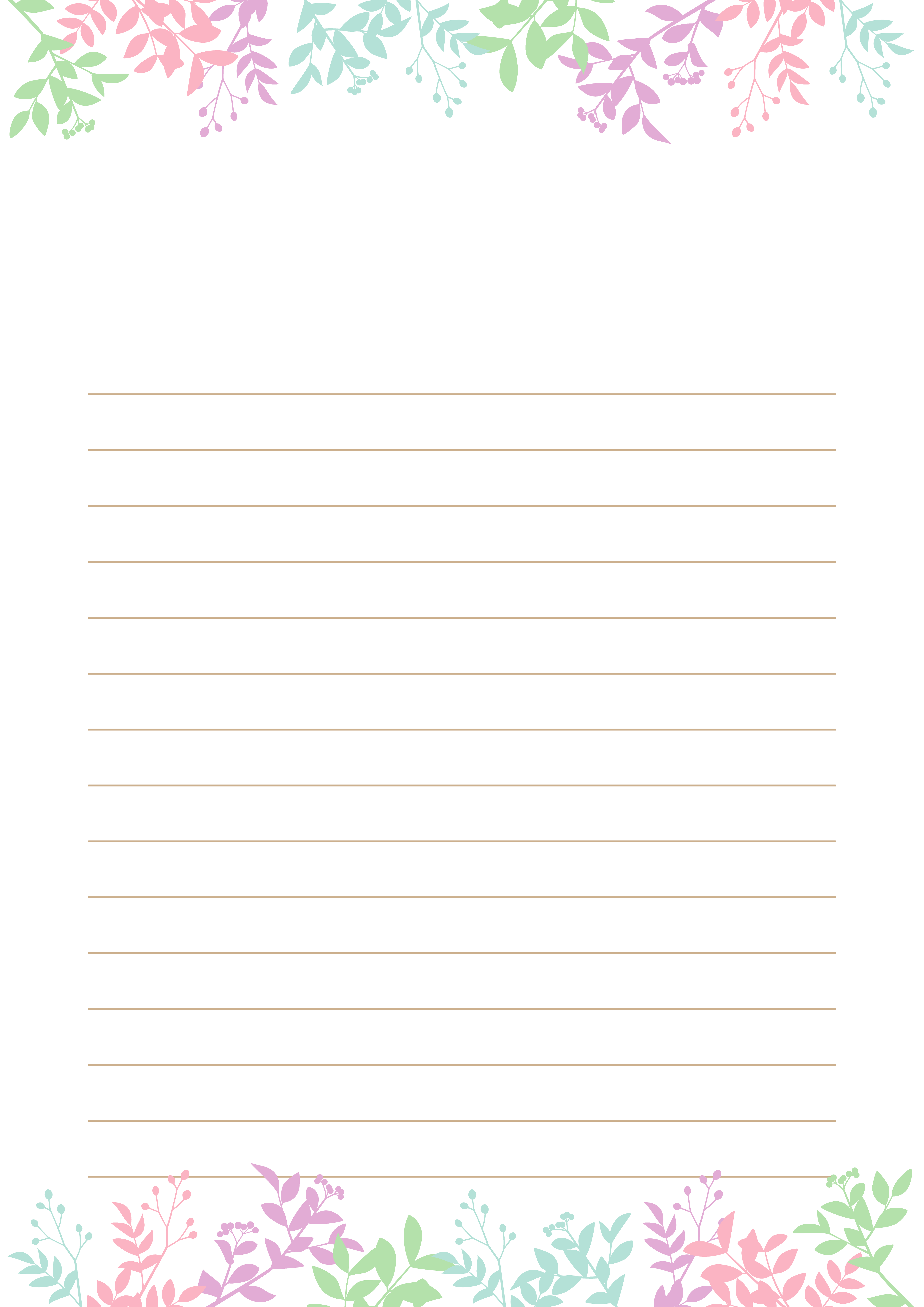 無料イラスト 便箋 クローバー 横書き 罫線入り便箋のテンプレート～無料のフリーイラスト素材集