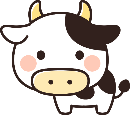 びっくりしている牛 | ゆるくてかわいい無料イラスト・アイコン素材屋「ぴよたそ」 かわいい牛のイラスト - イラストストック