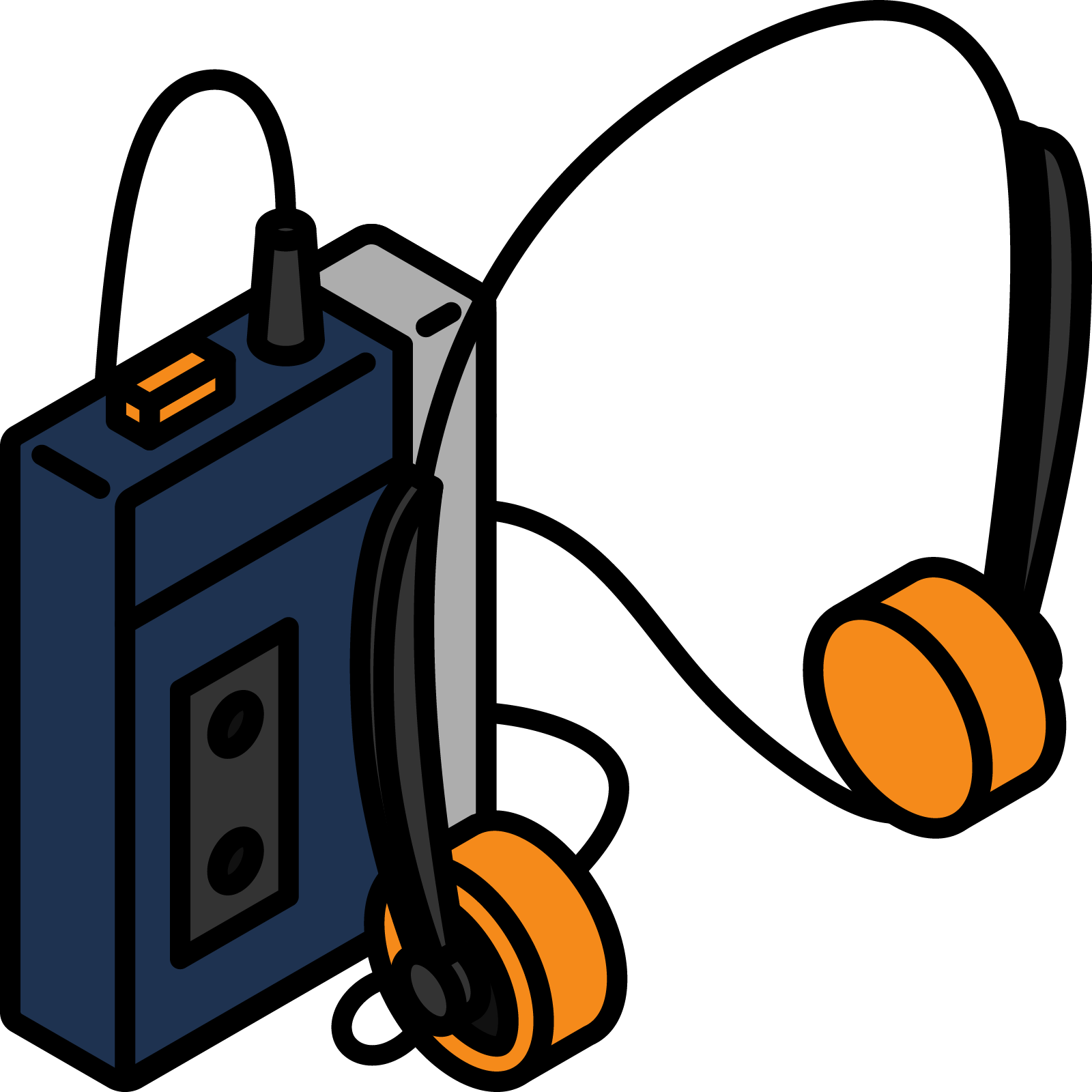 アイソメトリックな初代ウォークマン ｜ 商用可・フリー素材｜イラスト素材倉庫｜コミュノグラフ