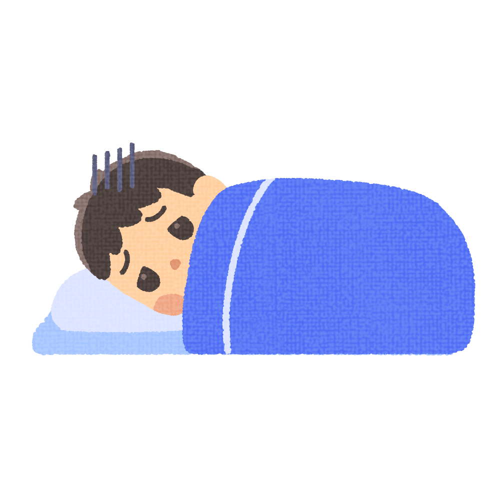 Bedridden boy illust world