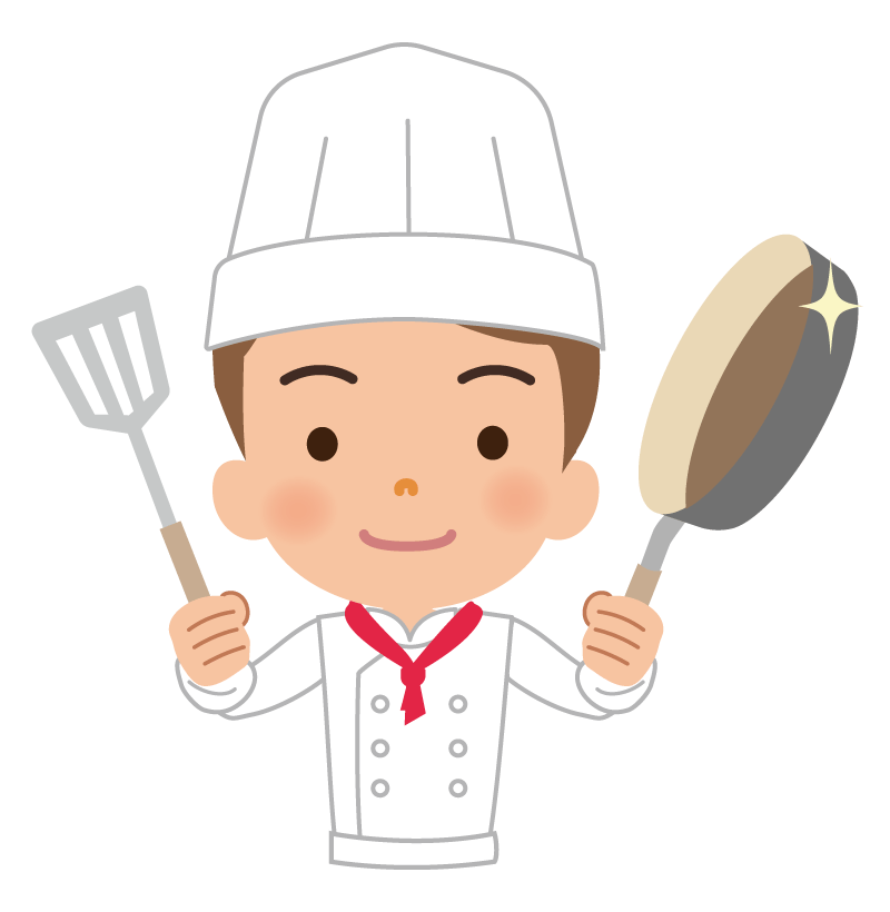 野菜を切っている洋食のシェフのイラスト | 無料のフリー素材 イラストエイト コックさんのイラスト | 無料のフリー素材 イラストエイト