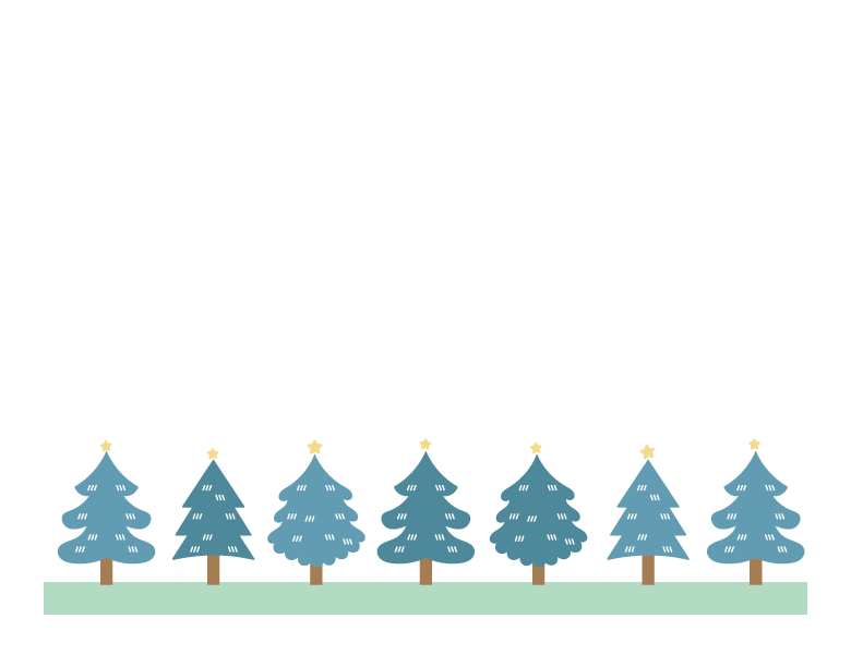 無料イラスト クリスマスライン素材【透過Png】 クリスマスツリーの下ラインフレーム・飾り枠イラスト | 無料のフリー素材 イラストエイト