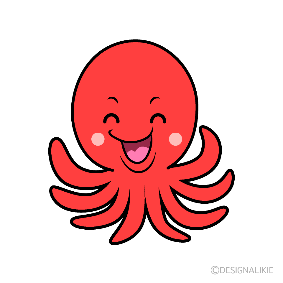 可愛いタコイラストのフリー素材｜イラストイメージ かわいい寝るタコのイラスト素材｜Illustcute