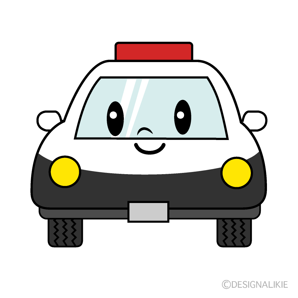 パトカーのイラスト | 無料フリーイラスト素材集【Frame Illust】 かわいいパトカーのイラスト素材｜Illustcute