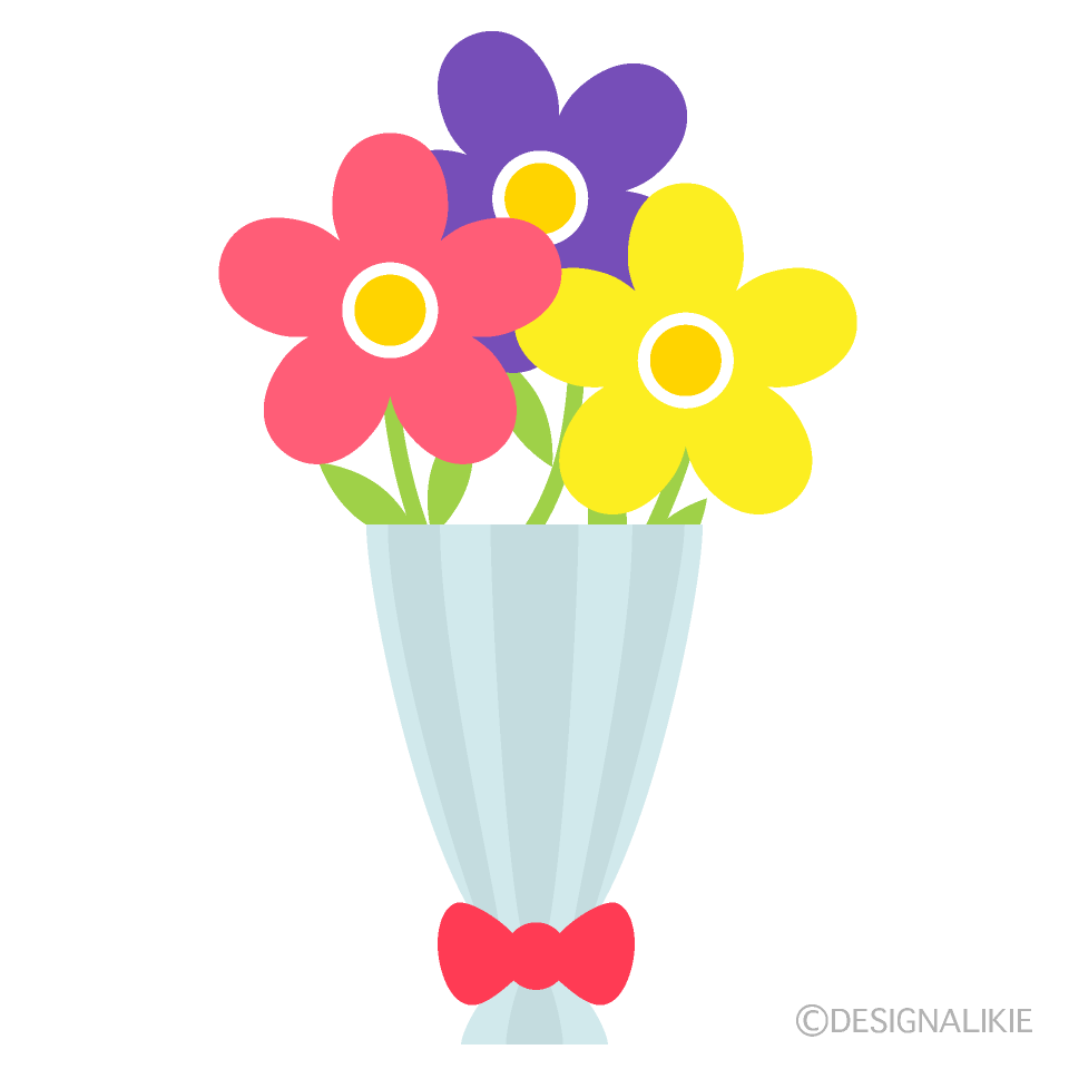 花束のイメージイラスト／無料イラストなら「イラストAc」 かわいい花の花束イラストのフリー素材｜イラストイメージ