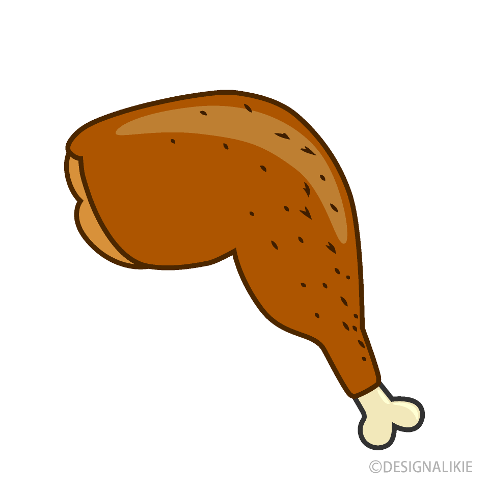 無料イラスト ローストチキン 骨つき鶏肉イラストのフリー素材｜イラストイメージ