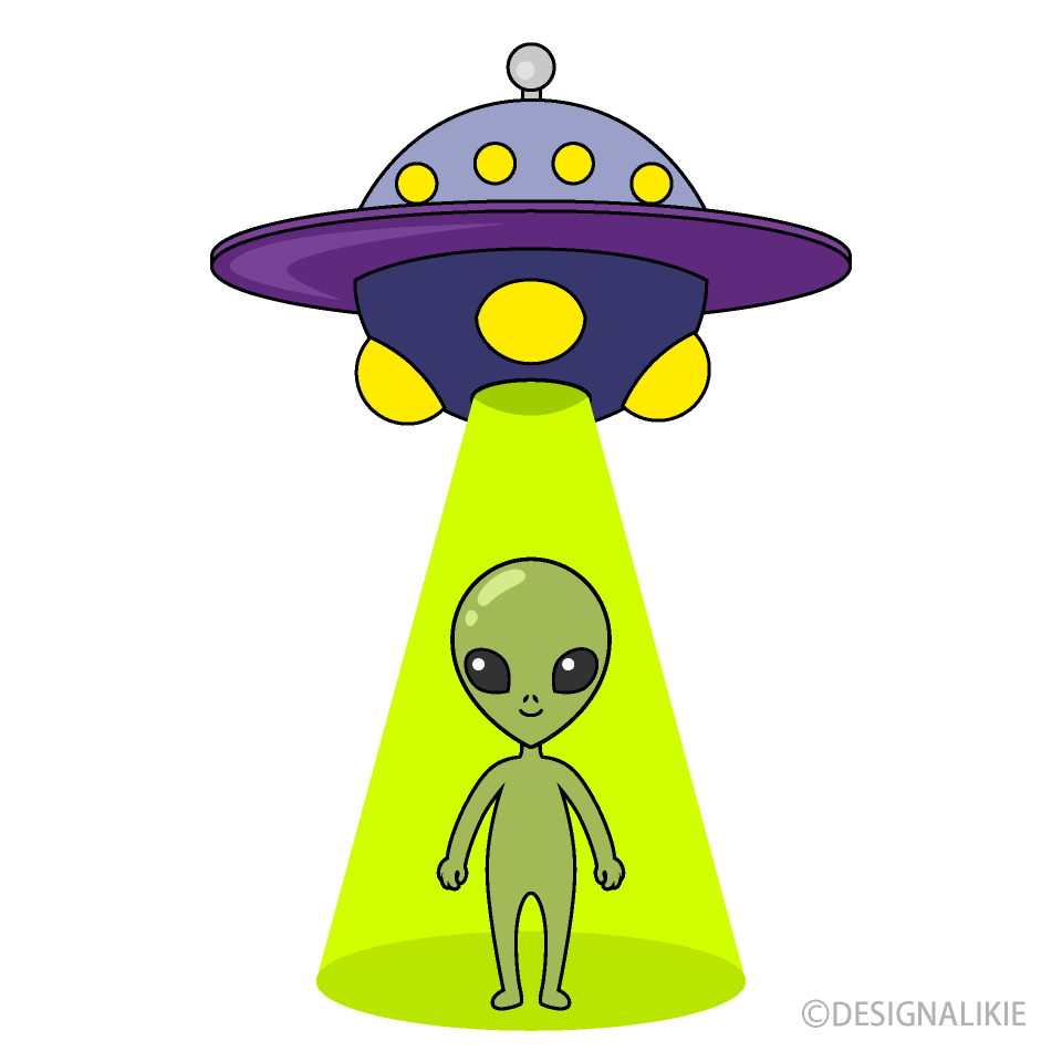 Ufoに乗った宇宙人 | 無料イラスト＆かわいいフリー素材集 ねこ画伯コハクちゃん Ufoから出てくる宇宙人イラストのフリー素材｜イラストイメージ