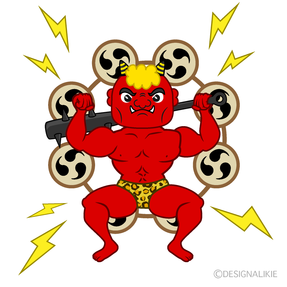 無料イラスト 雷さま 雷神 キャラクター 稲妻 怖い雷様イラストのフリー素材｜イラストイメージ